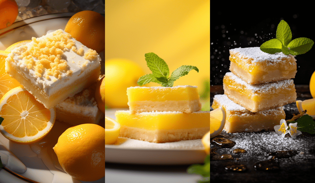 AI-generated lemon bar photography